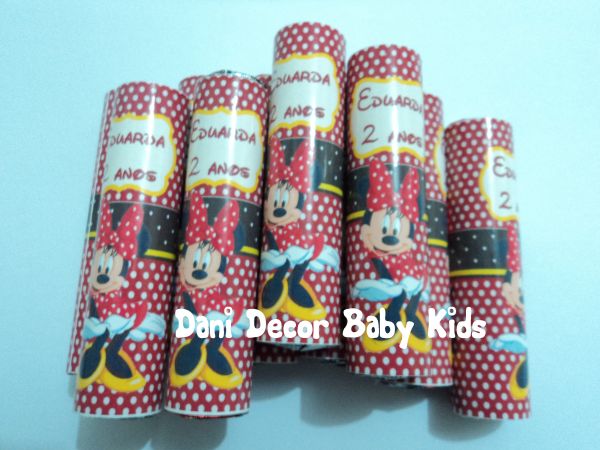 Baton chocolate personalizado minnie vermelha