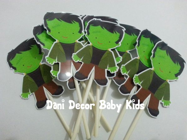 Topper frankenstein para cupcake.