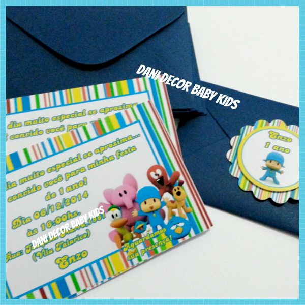 Convite de aniversário infantil Pocoyo